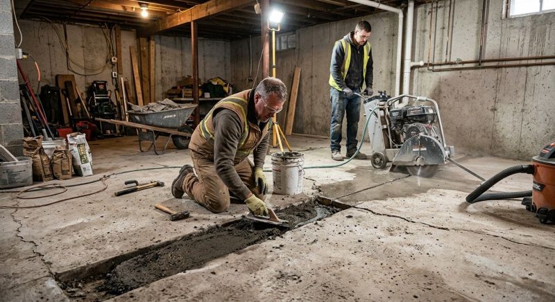 Cracked Basement Floor Repair in Miami, FL